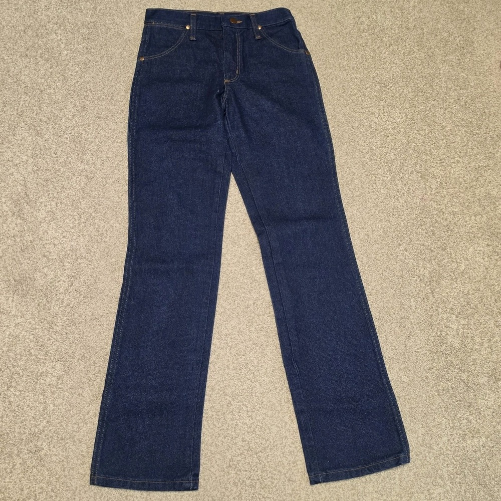 Vintage 70s Wrangler No Fault Womens Jeans 26x30 Deadstock Dark Denim USA Made